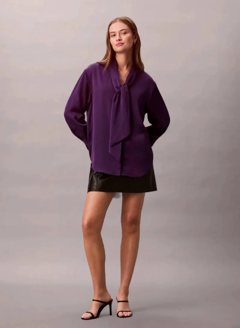 Calvin Klein Acai Satin Shirt for Women | Best Price UAE