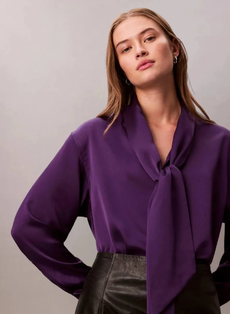 Calvin Klein Acai Satin Shirt for Women | Best Price UAE