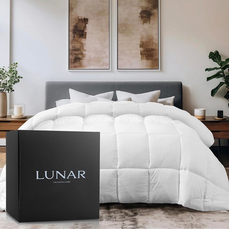 Lunar Silks Lunar  Luxury Ethical Goose Down Comforter  AllSeason 400 Thread Count UltraSoft Sateen RDS  OekoTEX Certified Duvet Insert with Eight 8 Corner Loops King Size 