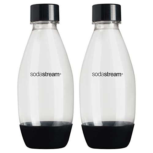 sodastream 0.5L Twin Pack Dishwasher Safe Slim Bottle (Black) - Image 1