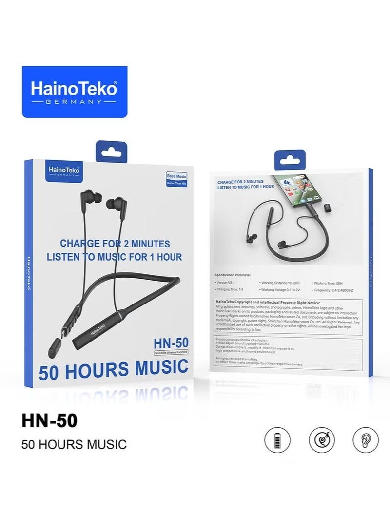 Haino Teko HainoTeko HN50 Wireless Neckband Earphones in Black - Image 2