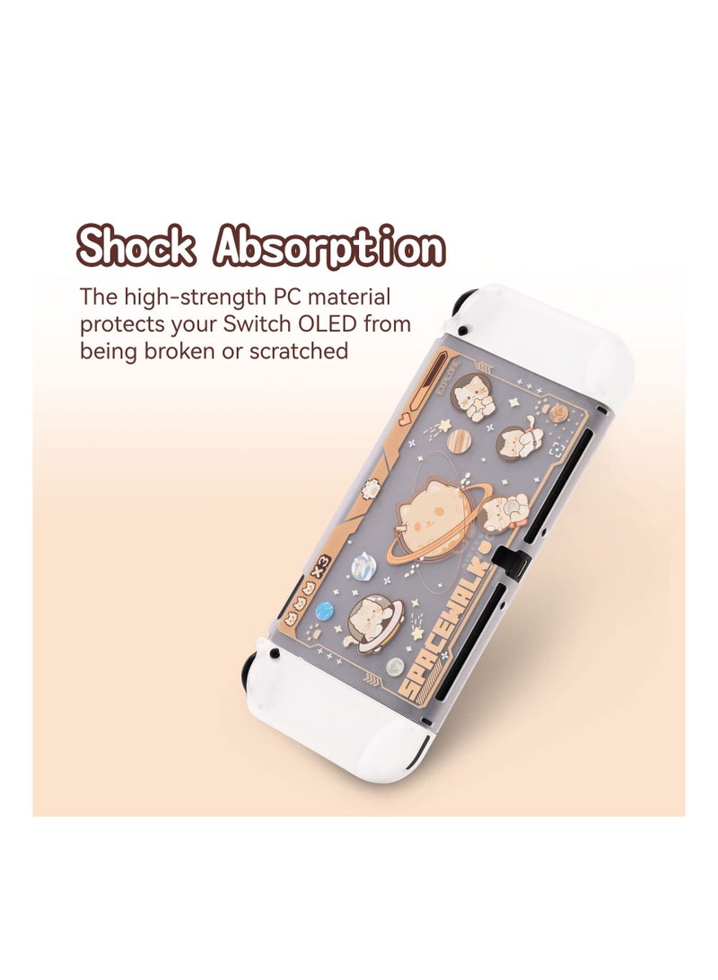 High-Protection Slim Case with Shock Absorption for Nintendo Switch OLED, Durable Slim Fit Protective Case Anti-Scratch Shockproof Cover Ultra-Thin Case for Nintendo Accessories——Space Cat - Image 2