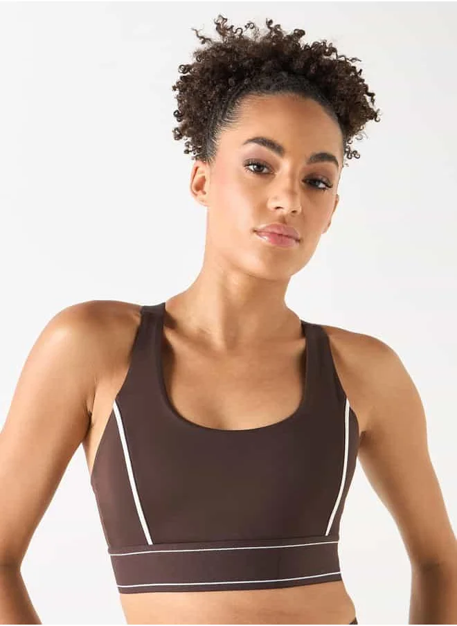 Kappa Kappa Panelled Sports Bra with Racerback