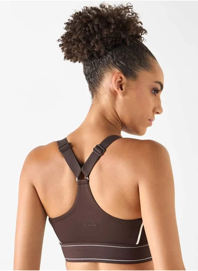 Kappa Kappa Panelled Sports Bra with Racerback