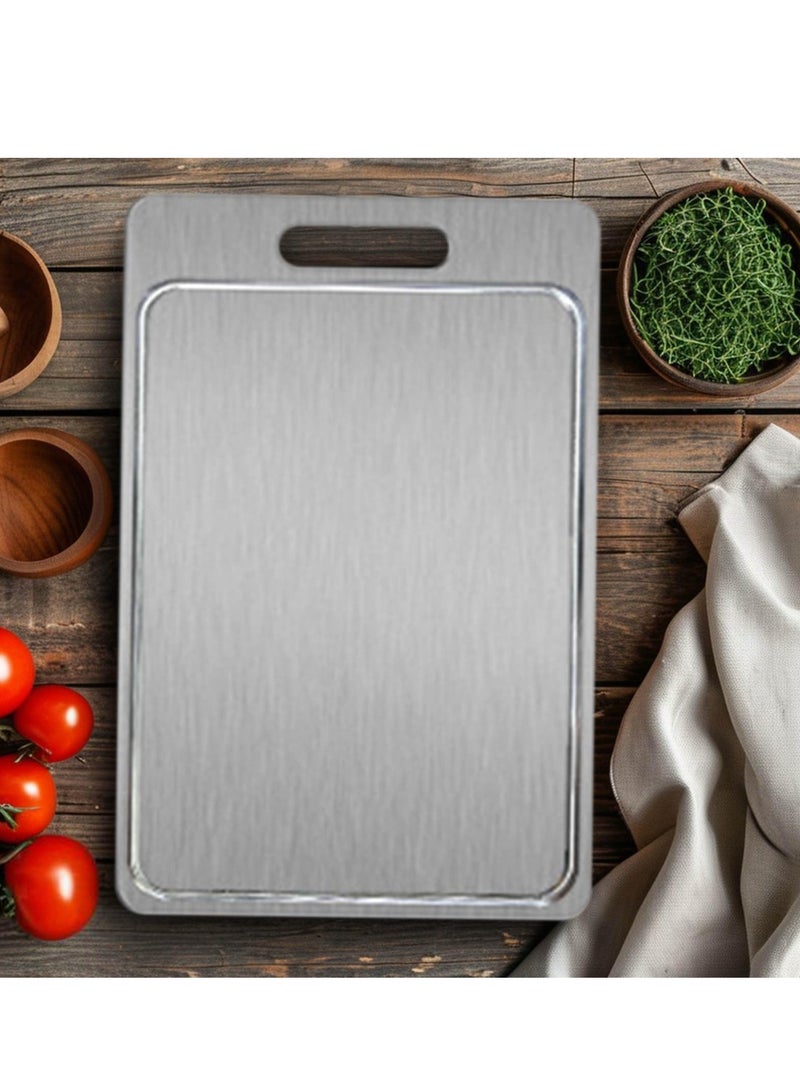 XiuWoo 2 Pcs Cutting Boards for Kitchen, Cutting Board Stainless Steel Cutting Board Premium Double-Sided Chopping Boards for Dishwasher Meat Fruit and Vegetable, 29*20 +39*28 - Image 4