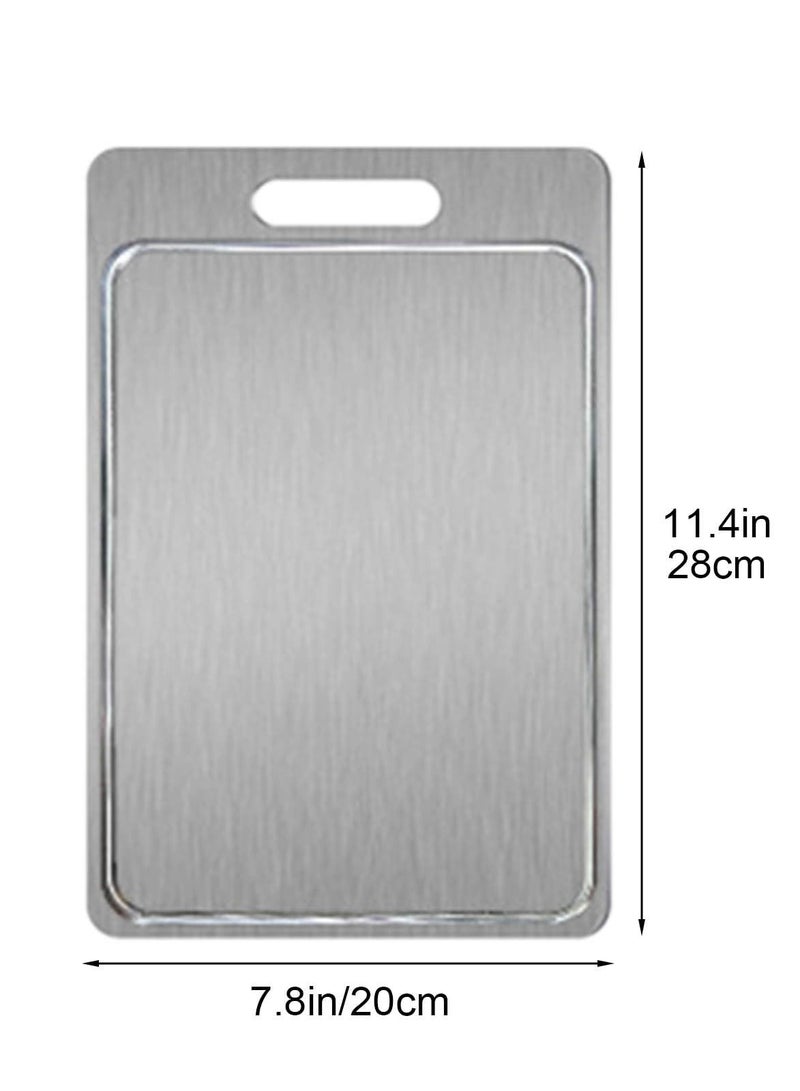 XiuWoo 2 Pcs Cutting Boards for Kitchen, Cutting Board Stainless Steel Cutting Board Premium Double-Sided Chopping Boards for Dishwasher Meat Fruit and Vegetable, 29*20 +39*28 - Image 5