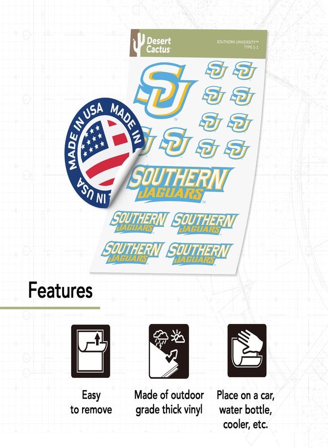 Desert Cactus Southern University Sticker Jaguars Vinyl Decals Laptop Water Bottle Car Scrapbook Sheet T1 (Type 1-1) - Image 4