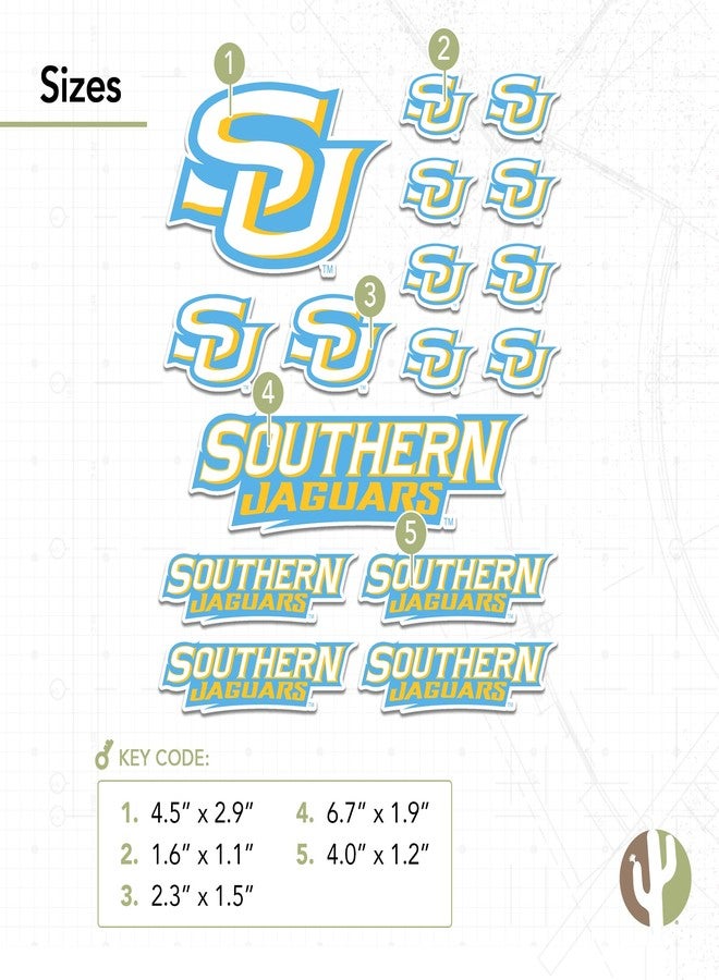 Desert Cactus Southern University Sticker Jaguars Vinyl Decals Laptop Water Bottle Car Scrapbook Sheet T1 (Type 1-1) - Image 3