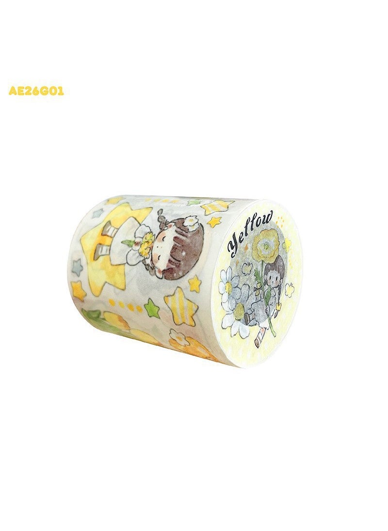 Generic King Zorro Themed Washi Tape Set Yellow yellow tone yellow tape-whole roll 