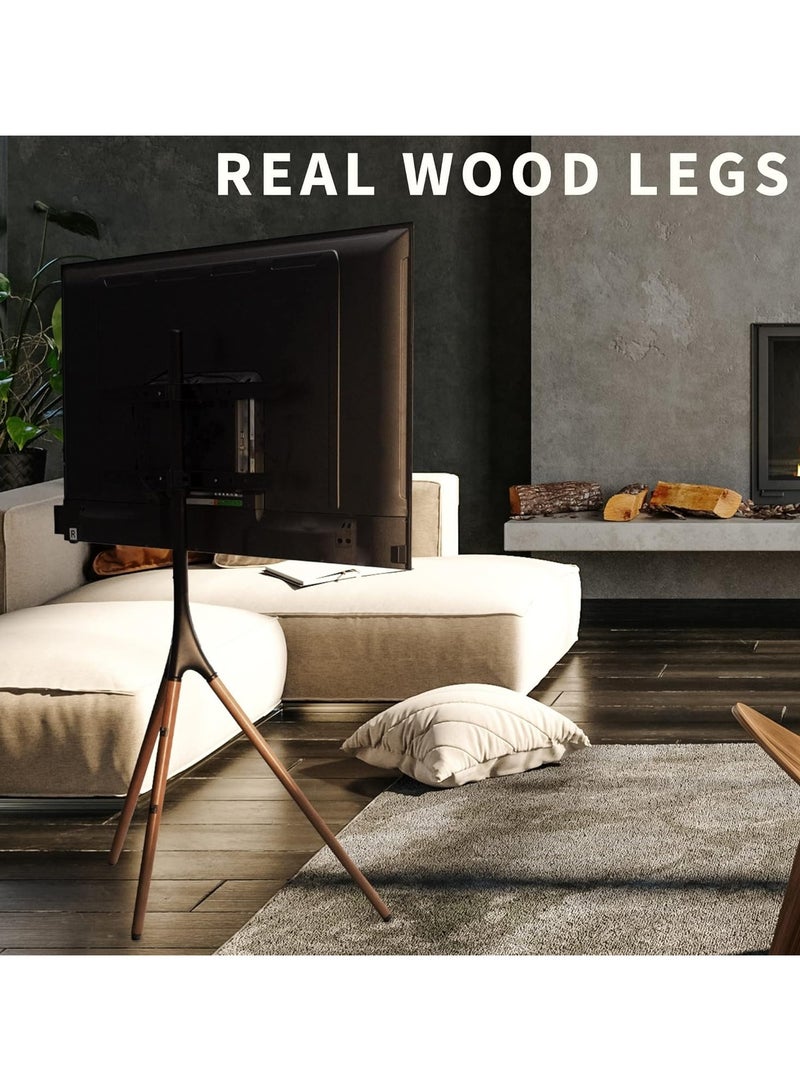 تشولوفز حامل تلفزيون أرضي حامل تلفزيون ثلاثي القوائم من 32 بوصة إلى 70 بوصة، ارتفاع قابل للتعديل، حامل تلفزيون أرضي للمدرسة/المنزل/الشقة، منظر طبيعي جميل - Image 5