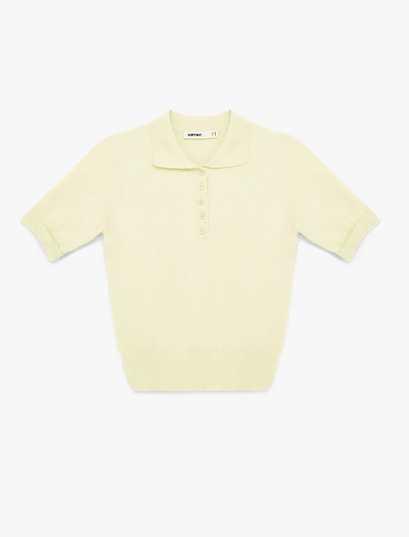 KOTON Polo Collar Sweater