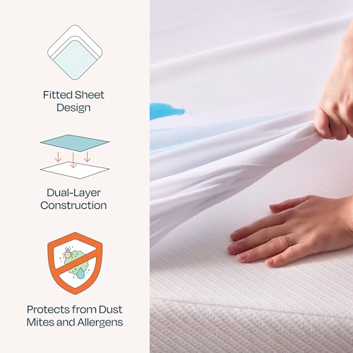Linenspa 5-Sided Waterproof Mattress Protector – Breathable, Fitted Sheet Style, Machine Washable – Twin Size Mattress Protector, White - Image 3