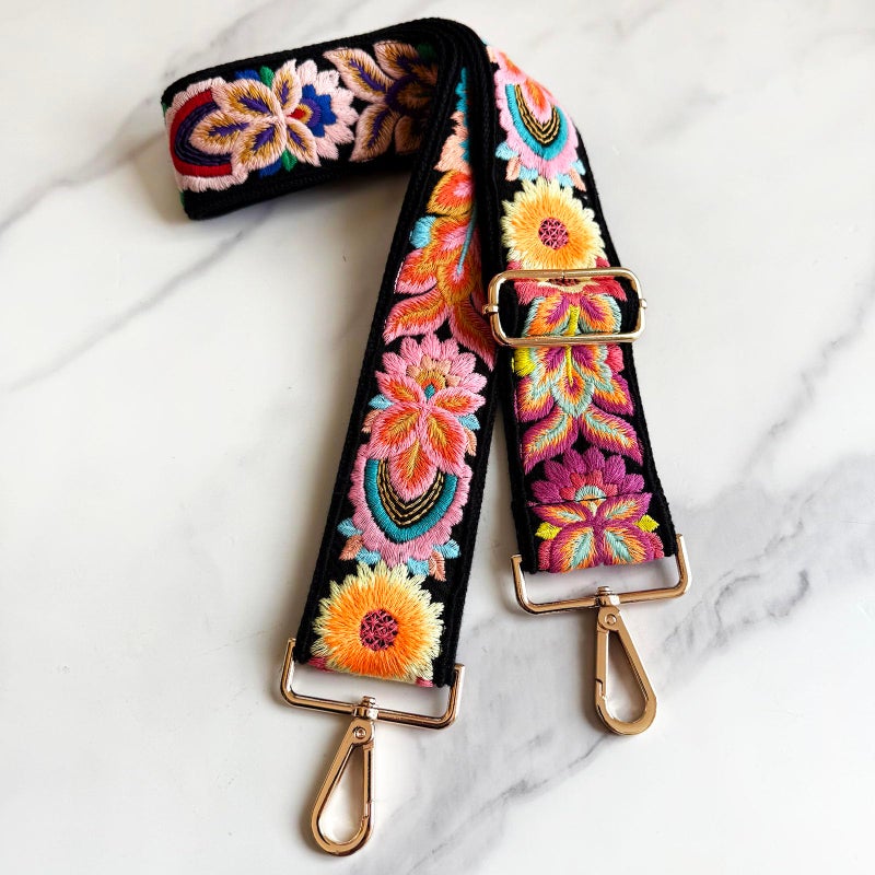 TCOMVEZ Embroidery Flower Purse Strap Replacement Crossbody for Handbags Women Guitar Strap 2 inch Wide Adjustable Bag Straps - Image 4