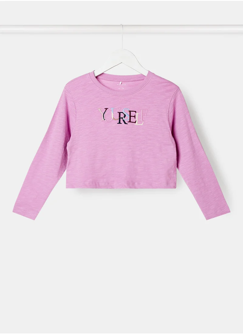 نيم ات Girls Slogan Crop T-Shirt