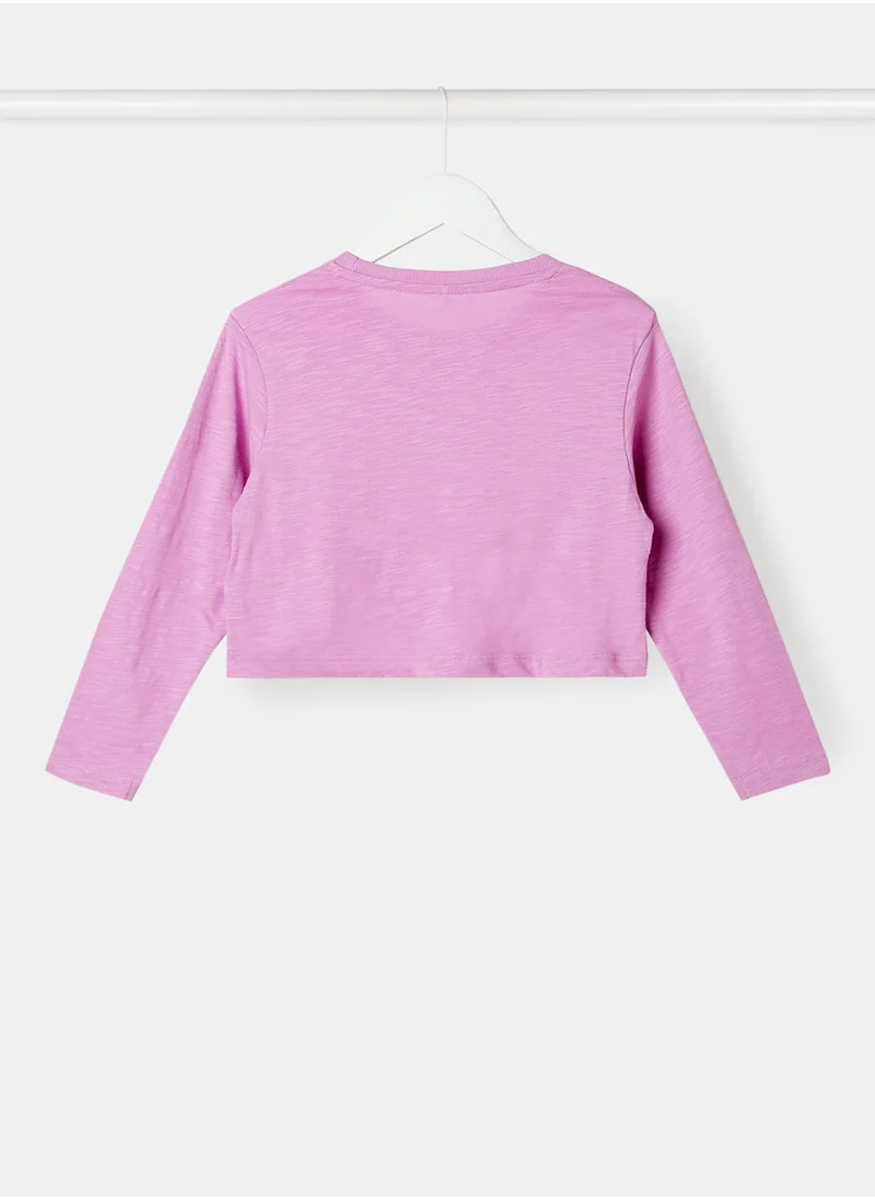 نيم ات Girls Slogan Crop T-Shirt