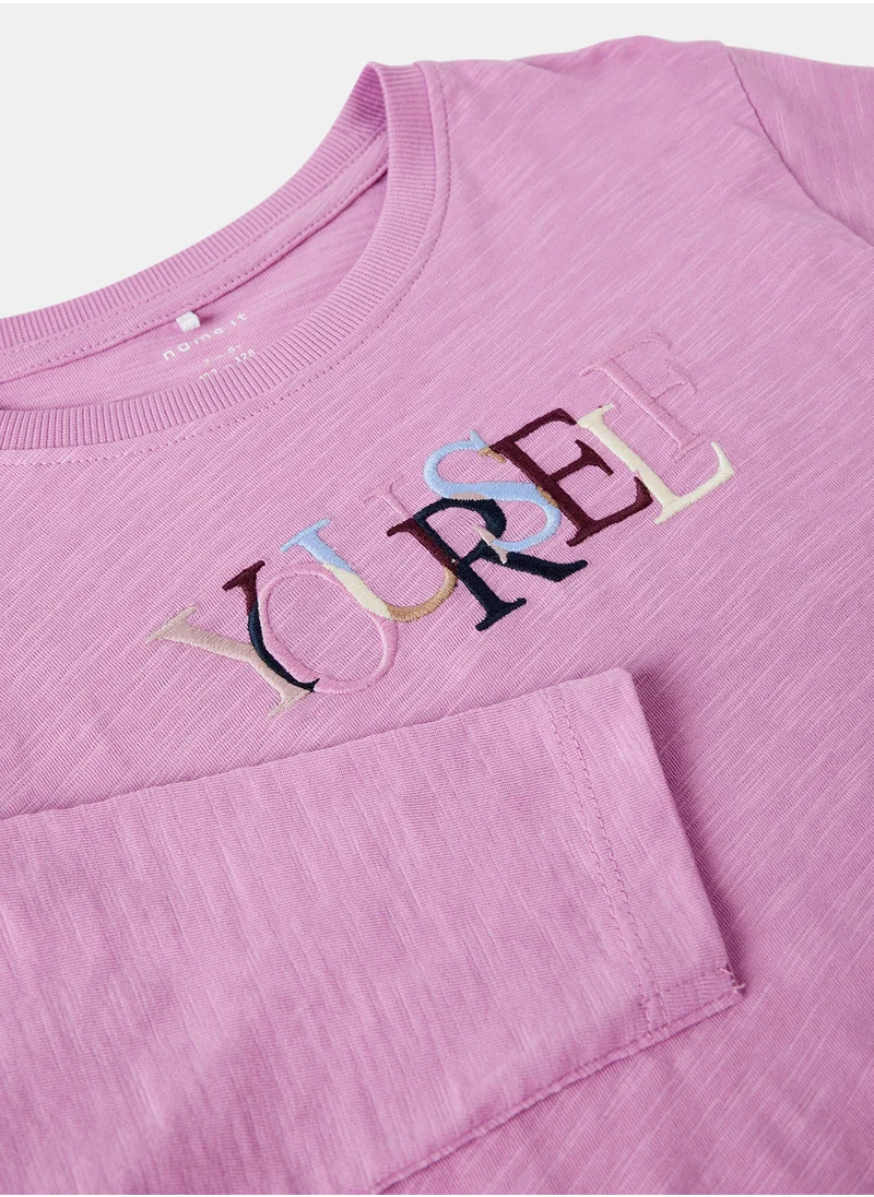 نيم ات Girls Slogan Crop T-Shirt