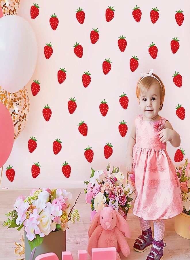 kokolap 36pcs Strawberry Stickers for Balloon Arch Berry First Sign for Backdrop Watercolor Fruit Wall Stickers Strawberries Theme Party Supplies Decals for Baby Shower Girls Birthday Party Photo Background - Image 5