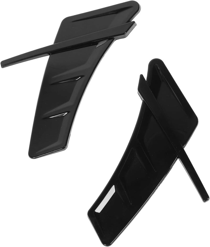 Pair of Air Wing Vent Trim Cover, Universal Side Vent Grille Trim for, Glossy Black TPU Shark Fin Style Side Marker Vent Decoration with Adhesive Tape - Image 3