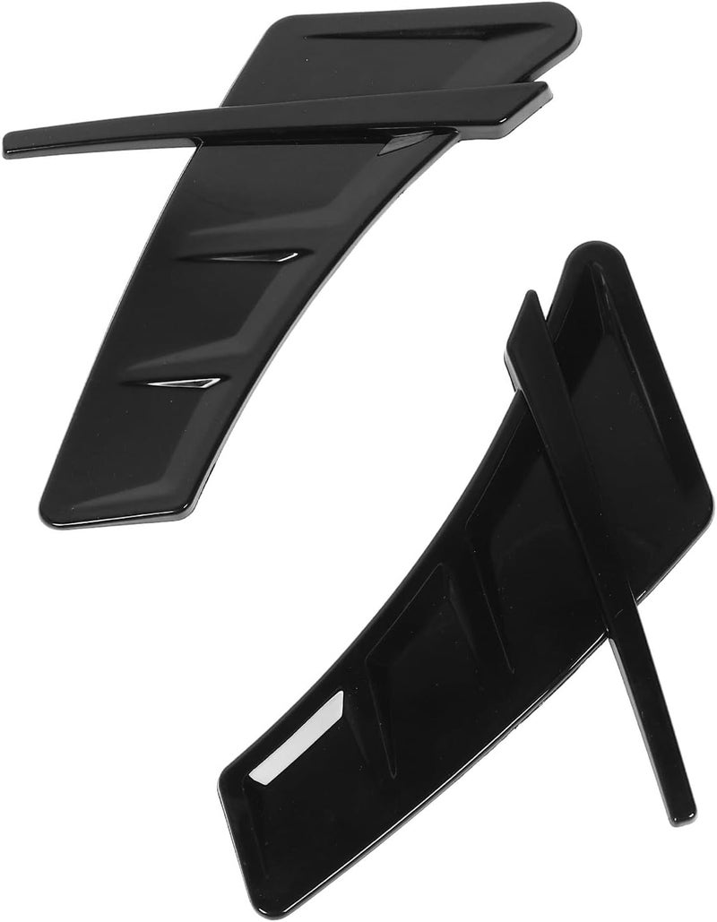 Pair of Air Wing Vent Trim Cover, Universal Side Vent Grille Trim for, Glossy Black TPU Shark Fin Style Side Marker Vent Decoration with Adhesive Tape - Image 2