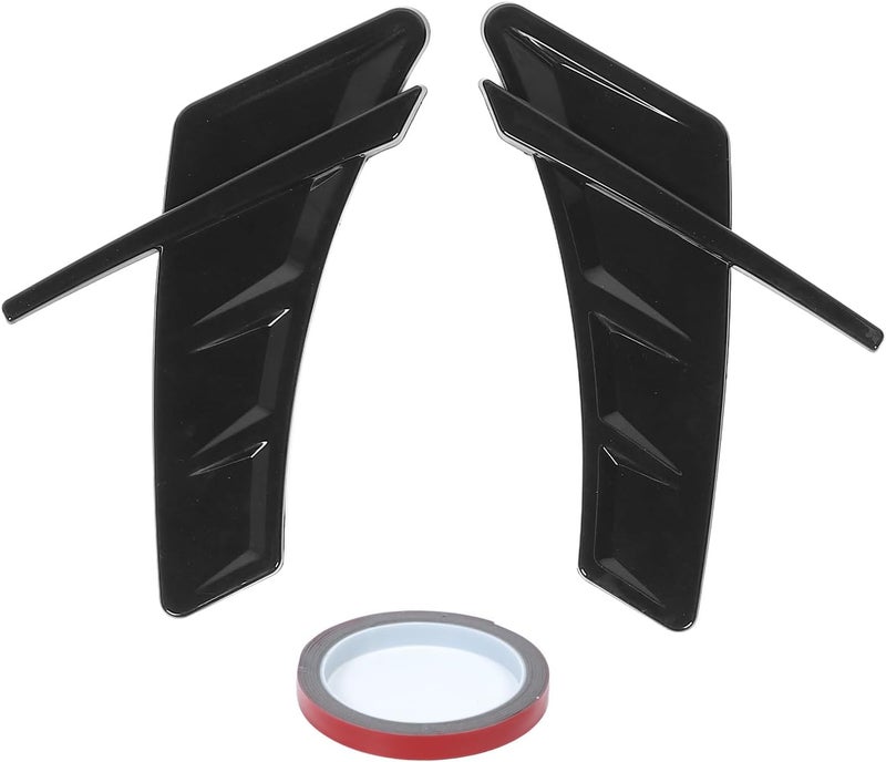 Pair of Air Wing Vent Trim Cover, Universal Side Vent Grille Trim for, Glossy Black TPU Shark Fin Style Side Marker Vent Decoration with Adhesive Tape - Image 1