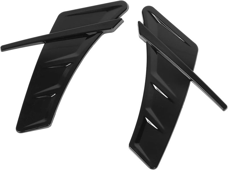 Pair of Air Wing Vent Trim Cover, Universal Side Vent Grille Trim for, Glossy Black TPU Shark Fin Style Side Marker Vent Decoration with Adhesive Tape - Image 4
