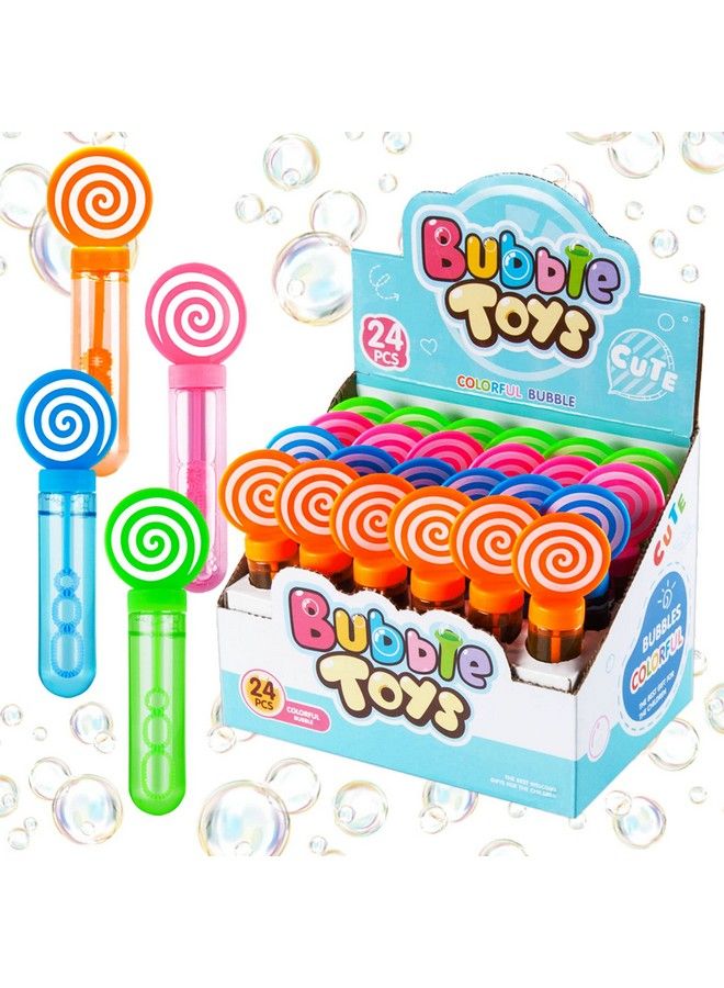 JOYYPOP 24 Pack Mini Bubble Wands Set 4 Colors For Kids Party Favors Bubble Wands Summer Gifts For Boys Girls Themed Birthday Party - Image 1