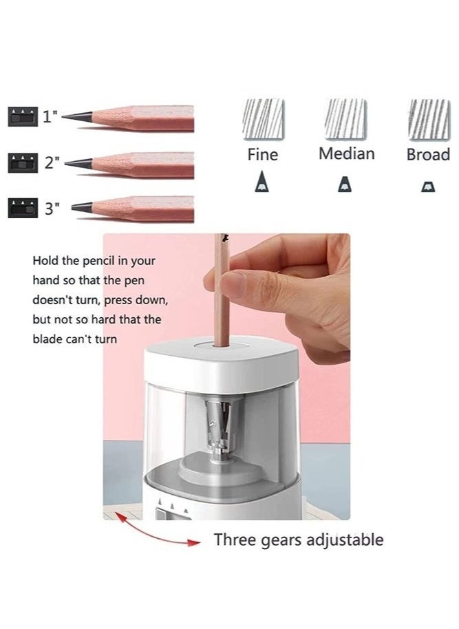 Deli Electric Pencil Sharpener Auto-Stop Feature and Heavy Duty Helical Pencil Sharpener, USB and Battery, Operated 3 Adjustable Sharpening Modes for 6-8mm Diameter Pencils, for Student and Office  - Image 2