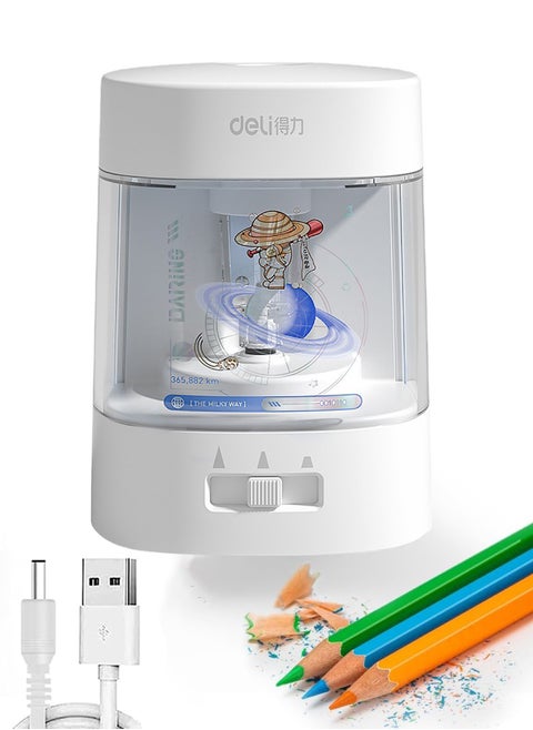 Electric Pencil Sharpener Auto-Stop Feature and Heavy Duty Helical Pencil Sharpener, USB and Battery, Operated 3 Adjustable Sharpening Modes for 6-8mm Diameter Pencils, for Student and Office