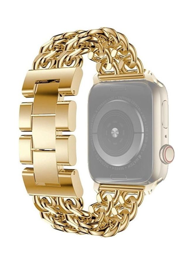 NIBEMINENT Replacement Strap For Apple Watch Series Gold - Image 1