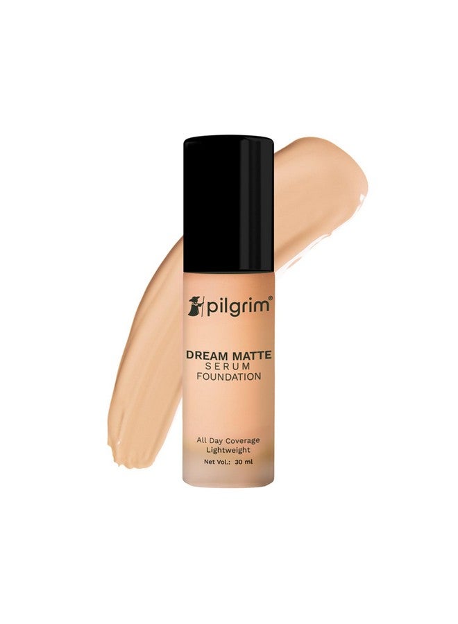 Pilgrim Medium Golden Beige Serum Liquid Foundation, Matte & Poreless, 30 ml - Foundation for face make up infused - Water-Resistant, All Day Coverage - All Skin Types - Image 1