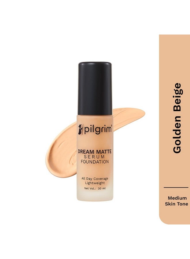 Pilgrim Medium Golden Beige Serum Liquid Foundation, Matte & Poreless, 30 ml - Foundation for face make up infused - Water-Resistant, All Day Coverage - All Skin Types - Image 2