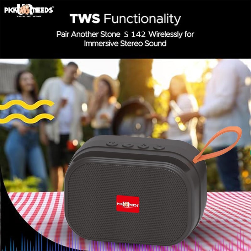 Pick Ur Needs Rechargeable Wireless 2 Side Bass Loud Speaker with USB/TF Card Support Portable 5 W Bluetooth Speaker (Black) - Image 3