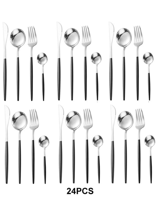 NIBEMINENT 24-Piece Dinnerware Cutlery Set Multicolour 