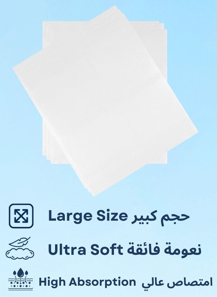 FancyDerm Face Towel Disposable, Face Tissue, Facial Tissue – XL, 100% Plant-Based Viscose, Ultra-Soft & Hygienic, Biodegradable Facial Towelettes for Sensitive Skin (50 Count) - Image 5