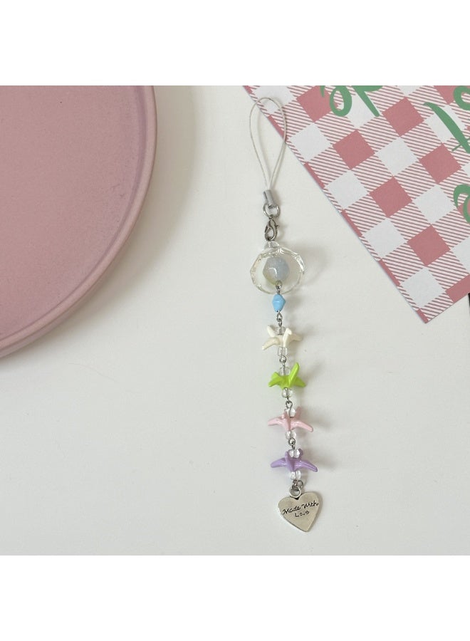 NIBEMINENT Phone Charm/ Chain Strap for Women Girls, Refreshing Love Cell Phone Case Lanyard Wrist Strap