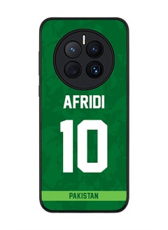 Rugged Black Edge Case for Huawei Mate 50, Slim fit Soft Case Flexible Rubber Edges Thin Cover - Player Name - AFRIDI, Jersey Number- 10