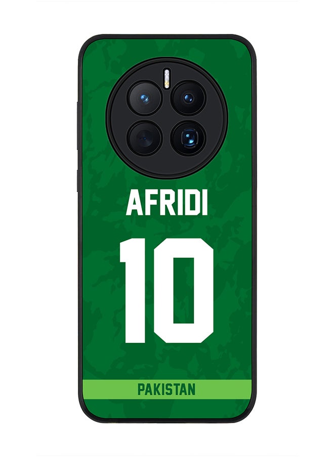 Stylizedd - Rugged Black Edge Case for Huawei Mate 50, Slim fit Soft Case Flexible Rubber Edges Thin Cover - Player Name - AFRIDI, Jersey Number- 10 - Image 1