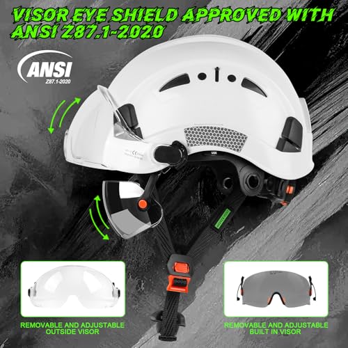 GREEN DEVIL Safety Hard Hat with Tinted & Clear Visor Vented Construction Helmet Cascos de Construccion ABS Work hardhats for Men - Image 3