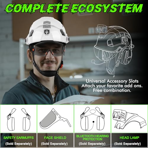 GREEN DEVIL Safety Hard Hat with Tinted & Clear Visor Vented Construction Helmet Cascos de Construccion ABS Work hardhats for Men - Image 5