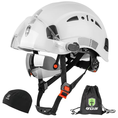 GREEN DEVIL Safety Hard Hat with Tinted & Clear Visor Vented Construction Helmet Cascos de Construccion ABS Work hardhats for Men - Image 1