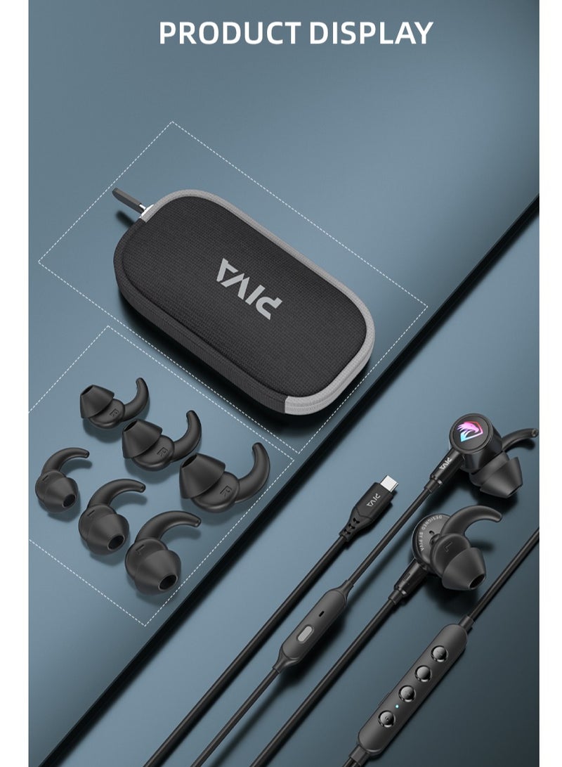 piva BIVA S6C-G Wired Surround Gaming Headset Built-in Sound Card RGB Lighting for Fun During Use and Multi-directional Microphone Comfortable for Ears and Skin with Type-C Cable for Android Mobiles, iPhone 15, iPhone 16 and iPad with Type-C Cable - Image 4