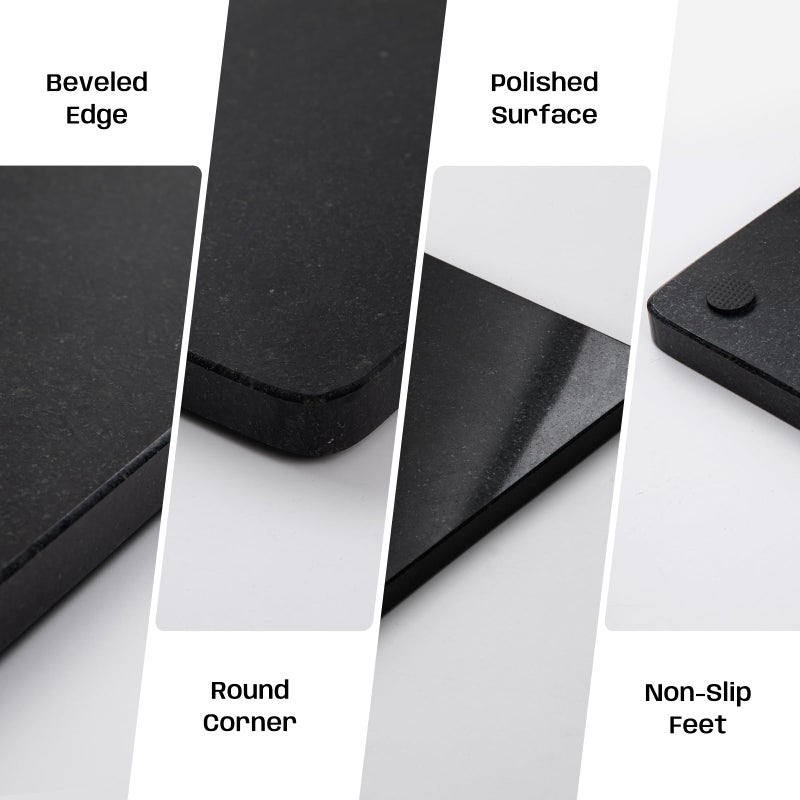 Adolif Black Granite Cutting Board, 16x20 Inch Large Marble Pastry Board, Stone Cutting Boards For Kitchen, Pack Of 1 Piece - Image 3