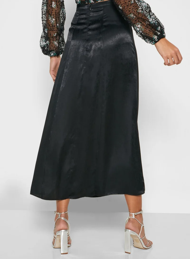 TOPSHOP Double Split Midi Skirt