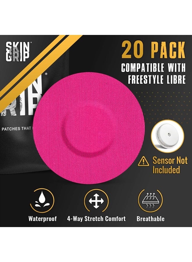 SKIN GRIP CGM Patches for Infusion Set or Freestyle Libre (20-Pack), Waterproof & Sweatproof for 10-14 Days, Pre-Cut Adhesive Tape, Continuous Glucose Monitor Protection (Multi-Colored) - Image 5