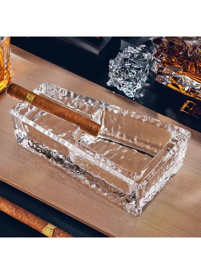 Hemingway Crystal Glass Cigar Ashtray – Heavy Weight Clear Decorative Ashtray. Luxury Table Ashtray for Home, Office & Lounge - Image 2
