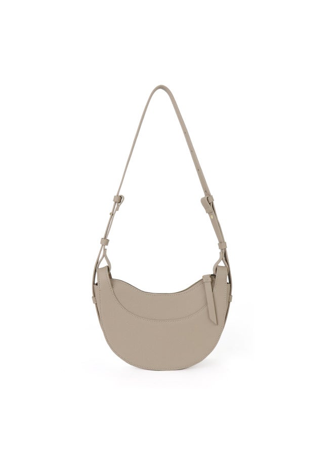Half Moon Bag Adjustable Shoulder Strap Crossbody Shoulder Bag Women Crescent Bag Three-use Underarm Bag-Colour:Grey  - Image 1