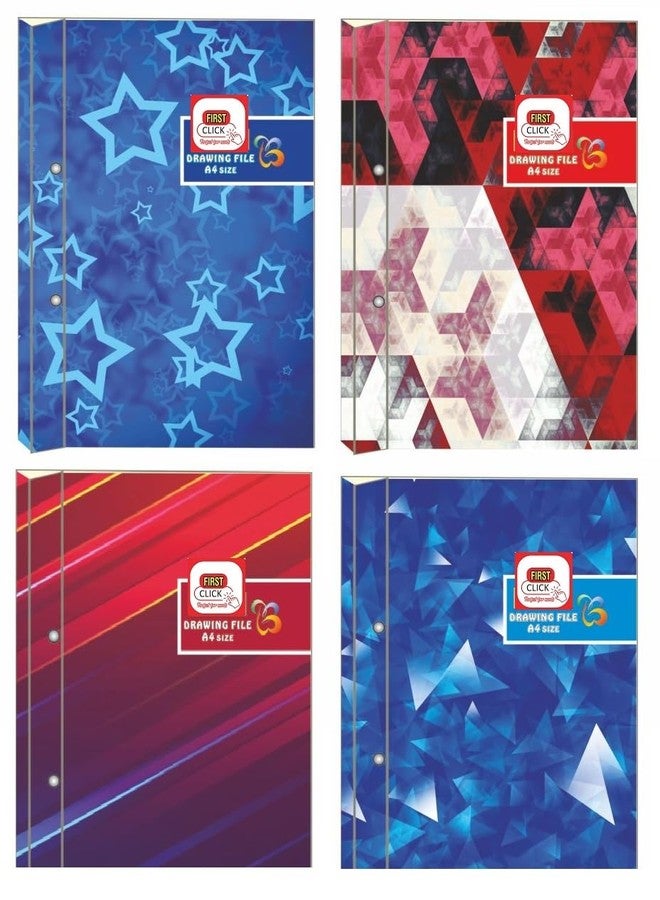 FIRST CLICK Fancy Files for Documents Drawing File Record Files Paper Filling Folder File Cover 4 pcs The Cover Design of The Folders is Subject to Change depending on Stock Availability - Image 2