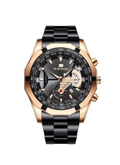 VavaVoom Wrist Watch For Men, Fashion Analog Quartz Men's Watch, 3BAR Waterproof Quartz Watch With Stainless Steel Strap, Wear Resistant Comfortable Luxury Wrist Watch With Luminous Pointer, (Gold And Black A)  - Image 1