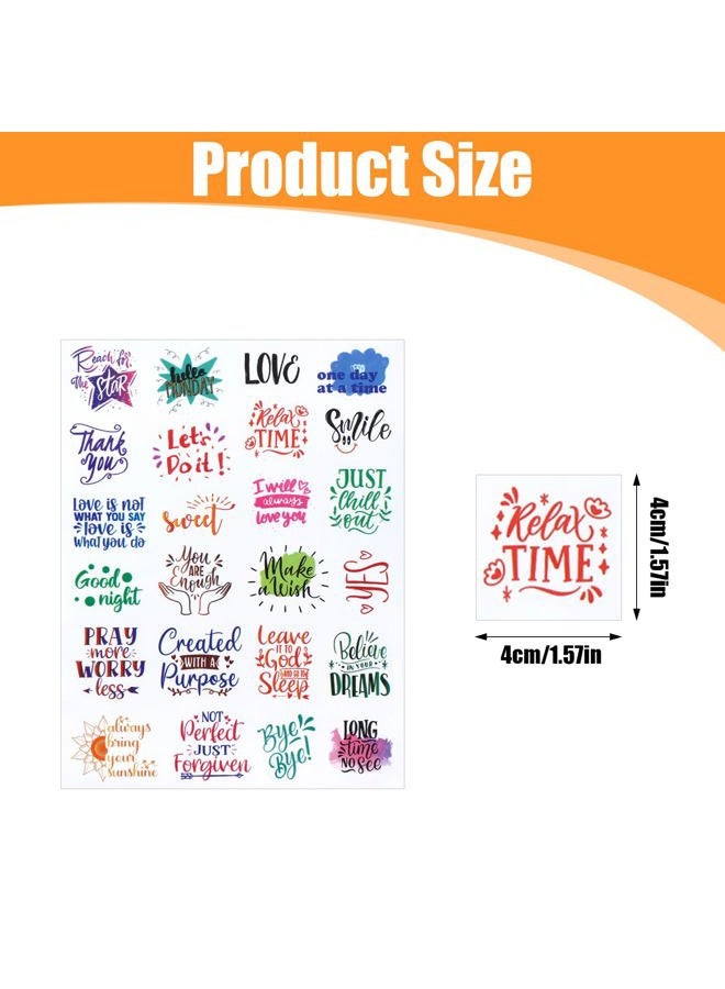 ElevateTech Inspirational UV DTF Wrap Stickers, 150 Pcs Inspirational Motivational Theme UV DTF Stickers for Motel Keychain Waterproof Rub on Transfer Decal for Hotel Keychain Glass Laptop DIY Crafts - Image 2