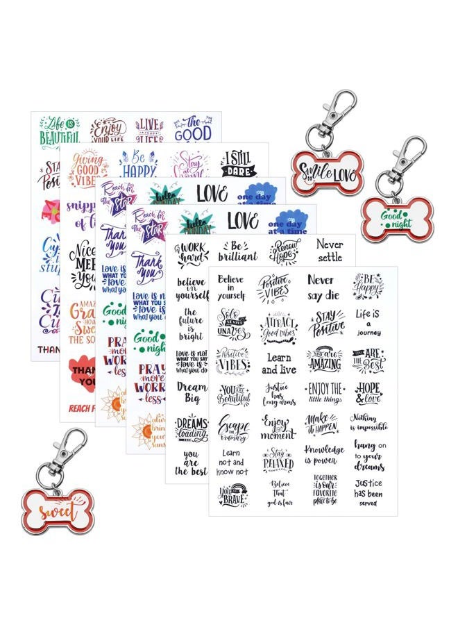 ElevateTech Inspirational UV DTF Wrap Stickers, 150 Pcs Inspirational Motivational Theme UV DTF Stickers for Motel Keychain Waterproof Rub on Transfer Decal for Hotel Keychain Glass Laptop DIY Crafts - Image 1
